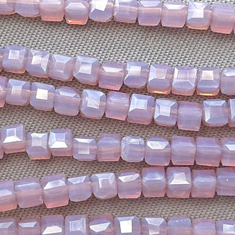 Dusty Mauve Opal 2mm Cube Chinese Crystal Glass Beads Per Strand
