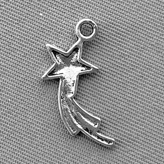 Shooting Star Charms 17x8mm Antique Silver Plated Alloy Q12 Per Pkg