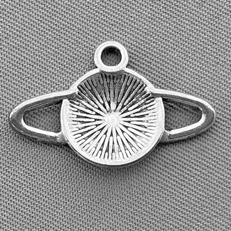 Small Saturn Planet Stars Coin Charms 14x22mm Antique Silver Plated Alloy Q6 Per Pkg