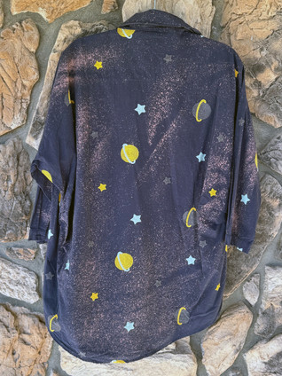 Planet Saturn Cotton Button Down Bleached Top Jaded Gypsy