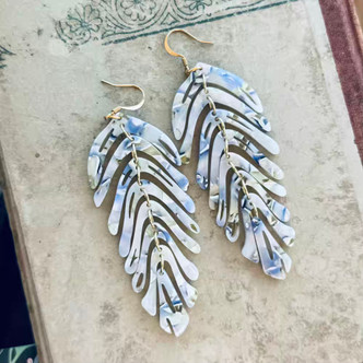 Skylander Feather Earrings Acrylic Artisan Made in the USA Per Pair