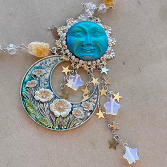 Midsummer Moon Necklace Silver Chain Artisan Made Per Pc