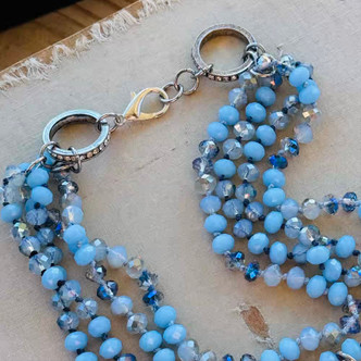 Blue Opal Nativity Hand Knotted Multi Strand Necklace Per Pc
