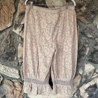 Taupe Bloomers Pants Mesh Crochet Lace JDL Jeanne d'Arc Living Medium
