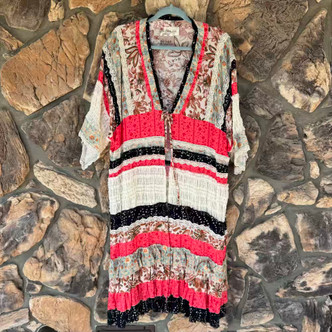 Razzle Dazzle Patchwork Mixed Media Duster Kimono Oli&Hali