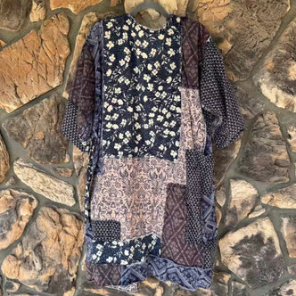 Indigo Dreams Patchwork Mixed Media Duster Kimono Jacket Oli&Hali
