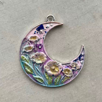 Flower Crescent Moon Pendant Handmade Artisan Roxas Per Pc