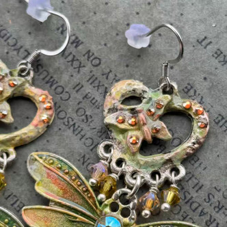 Laurel Dragonfly Dangle Earrings Artisan Made in the USA Per Pair