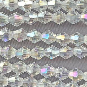Clear Crystal AB 8mm Faceted Bicone Chinese Crystal Glass Beads Per Strand