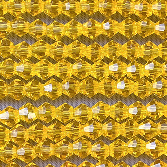 Lemon Yellow 4mm Faceted Bicone Chinese Crystal Glass Beads Per Strand