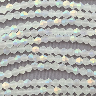 Matte Clear Crystal AB 4mm Faceted Bicone Chinese Crystal Glass Beads Per Strand