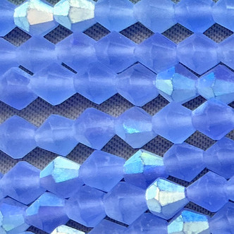 Matte Light Sapphire AB 4mm Faceted Bicone Chinese Crystal Glass Beads Per Strand
