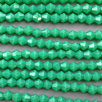 Royal Green Opal 4mm Faceted Bicone Chinese Crystal Glass Beads Per Strand