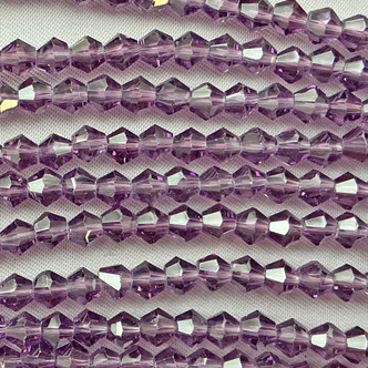 Amethyst 4mm Faceted Bicone Chinese Crystal Glass Beads Per Strand