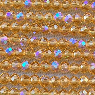 Topaz Aurora 4x3mm Faceted Rondelle Chinese Crystal Glass Beads Per Strand