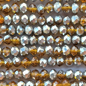 Khaki CAL 4x3mm Faceted Rondelle Chinese Crystal Glass Beads Per Strand