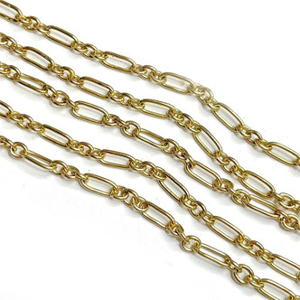 8x3mm Oval Cable Solid Brass Chain Soldered Raw Bali Brass Per Ft