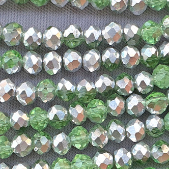 Green Pear CAL 4x3mm Faceted Rondelle Chinese Crystal Glass Beads Per Strand