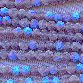 Matte Elderberry Starlight 4x3mm Faceted Rondelle Chinese Crystal Glass Beads Per Strand