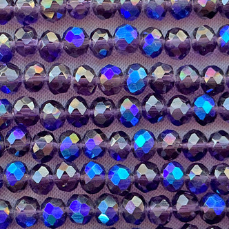 Elderberry Starlight 4x3mm Faceted Rondelle Chinese Crystal Glass Beads Per Strand