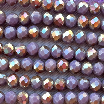 Purple Pansy Copper AB 4x3mm Faceted Rondelle Chinese Crystal Glass Beads Per Strand