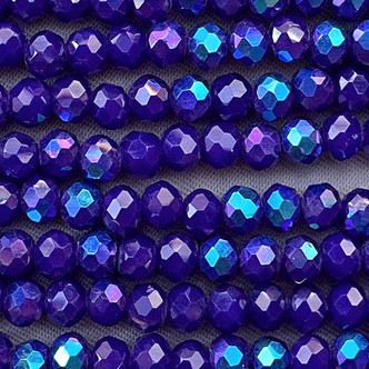 Blue Twilight Starlight 4x3mm Faceted Rondelle Chinese Crystal Glass Beads Per Strand