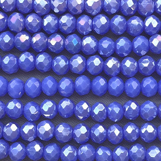 Cornflower Blue Satin 4x3mm Faceted Rondelle Chinese Crystal Glass Beads Per Strand