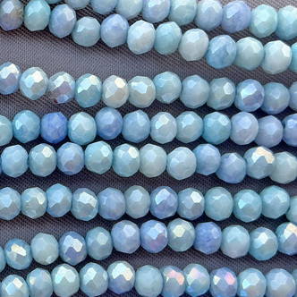 Violet Mix Patina Luster 4x3mm Faceted Rondelle Chinese Crystal Glass Beads Per Strand