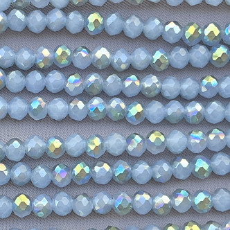 Wild Blue Yonder Pyrite 4x3mm Faceted Rondelle Chinese Crystal Glass Beads Per Strand
