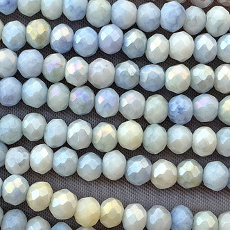 French Cottage Patina Luster 4x3mm Faceted Rondelle Chinese Crystal Glass Beads Per Strand