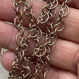 Pretzel Scroll Solid Brass Chain 8x6mm Soldered Raw India Brass Per Ft