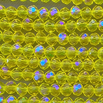 Yellow Aurora 4x3mm Faceted Rondelle Chinese Crystal Glass Beads Per Strand