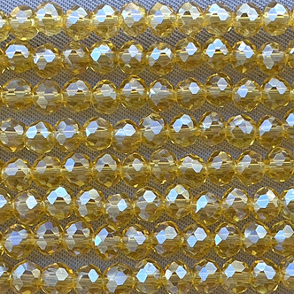 Tuscany Yellow Satin 4x3mm Faceted Rondelle Chinese Crystal Glass Beads Per Strand