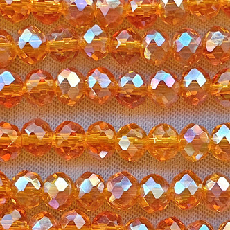 Orange Satin 4x3mm Faceted Rondelle Chinese Crystal Glass Beads Per Strand