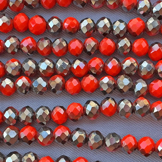 Salsa Gunmetal 4x3mm Faceted Rondelle Chinese Crystal Glass Beads Per Strand
