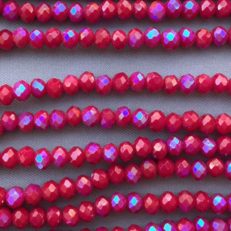 Cherry Starlight 4x3mm Faceted Rondelle Chinese Crystal Glass Beads Per Strand