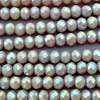Opaque Gray Satin 4x3mm Faceted Rondelle Chinese Crystal Glass Beads Per Strand