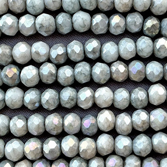 Micah Patina Luster AB 4x3mm Faceted Rondelle Chinese Crystal Glass Beads Per Strand