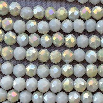 Stone Gray AB 4x3mm Faceted Rondelle Chinese Crystal Glass Beads Per Strand