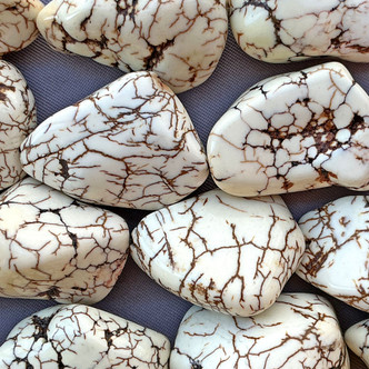 Dyed White Magnesite 30-20mm Nugget Semi-Precious Stone Beads Per Strand