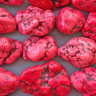 Dyed Watermelon Pink Magnesite 25-48mm Nugget Semi-Precious Stone Beads Per Strand