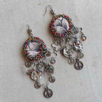 Royal Hippie Bohemia Dangles Earrings Coins Artisan Made in the USA Per Pair