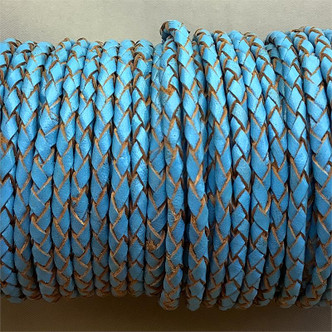 Jeans 3mm Dyed Braided Suede Leather Jewelry Cord per Foot