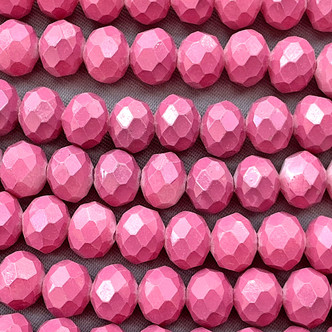 Vintage Pink 8x6mm Faceted Rondelle Chinese Crystal Glass Beads Per Strand