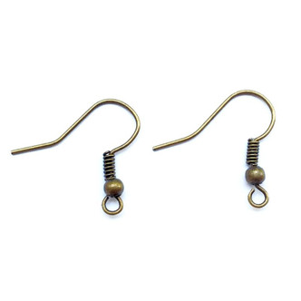 Antique Brass Plated Alloy 18x20mm Ball Coil French Hook Earrings Q20 Pair per Pkg