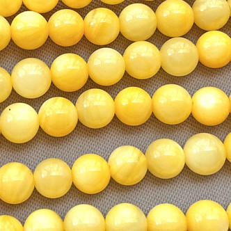 Honey Gold Dyed MOP 4mm Round Beads Per Strand