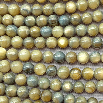 Charcoal Dyed MOP 4mm Round Beads Per Strand