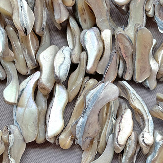 Flint Gray Dagger Nugget 14-40mm Dyed Shell Beads Per Strand