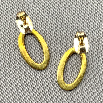Hammered Oval Post Earrings 14x8mm Solid Brass Q6 Pair Per Pkg