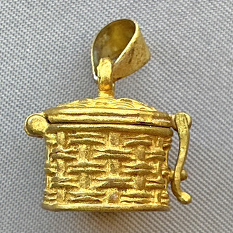 Basket Prayer Box Memory Locket Pendants 20x16mm Solid Brass Q1 Per Pkg